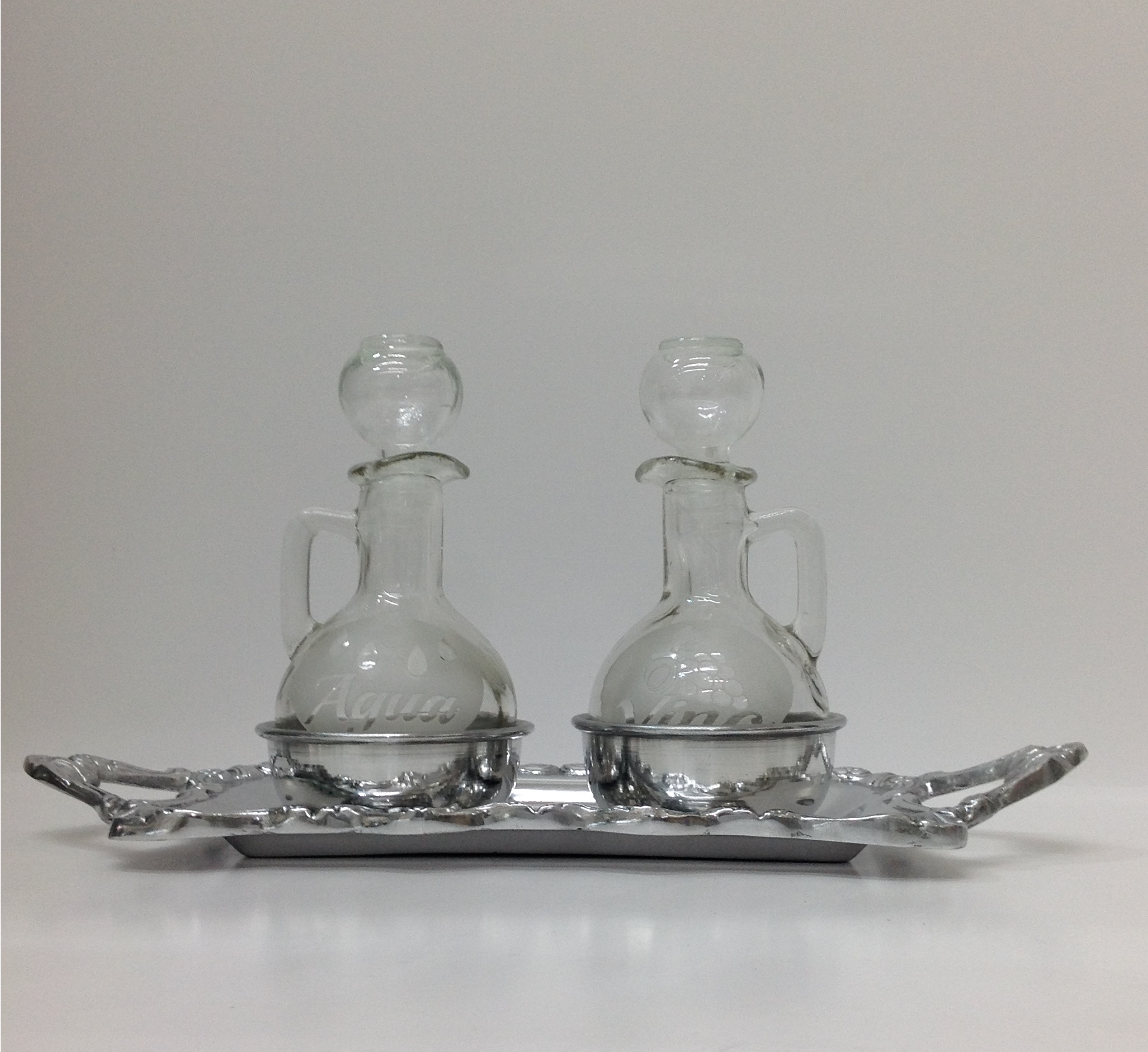 VINAJERAS CON CHAROLA DE ALUMINIO