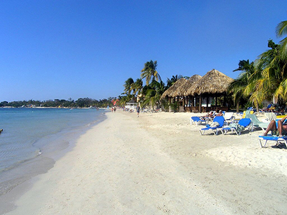 Beach at the Sandals resort in Negril, Jamaica.