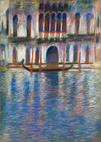 Palazzo Contarini - after Monet (Coloured Pencil on Colourfix 8.25 x 11.75")