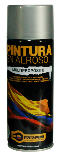 Pintura en aerosol plateada Porras