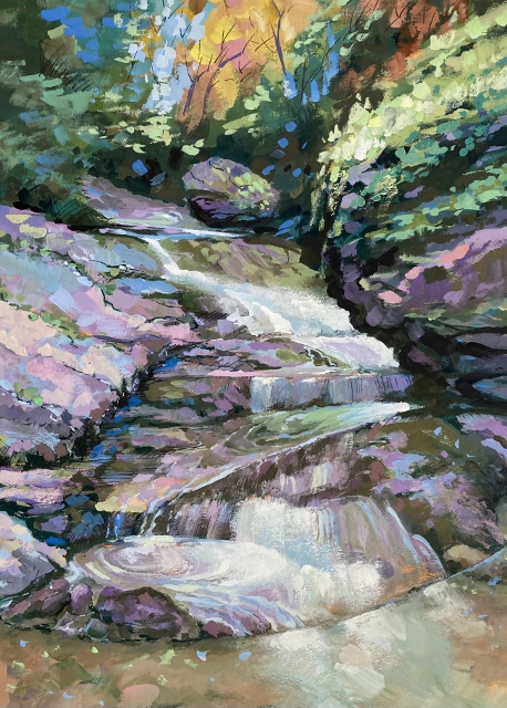 Grant, shenandoah White Oak Canyon, 11x8 Gouache