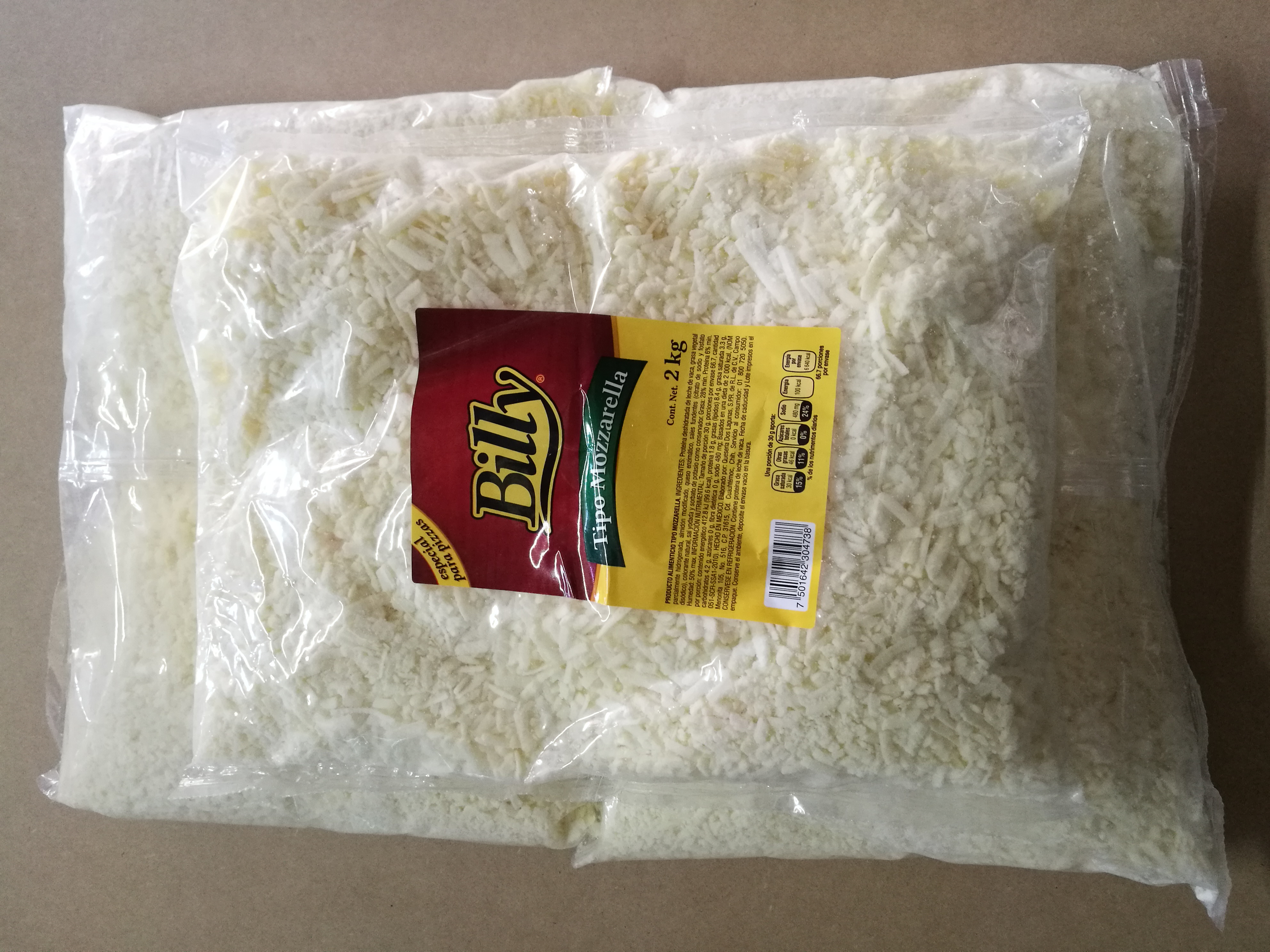 Queso tipo mozzarella rallado. Bolsa 2 kgs.
$94.00 kilo, precio mayoreo.
$106.00 kilo, precio menudeo.