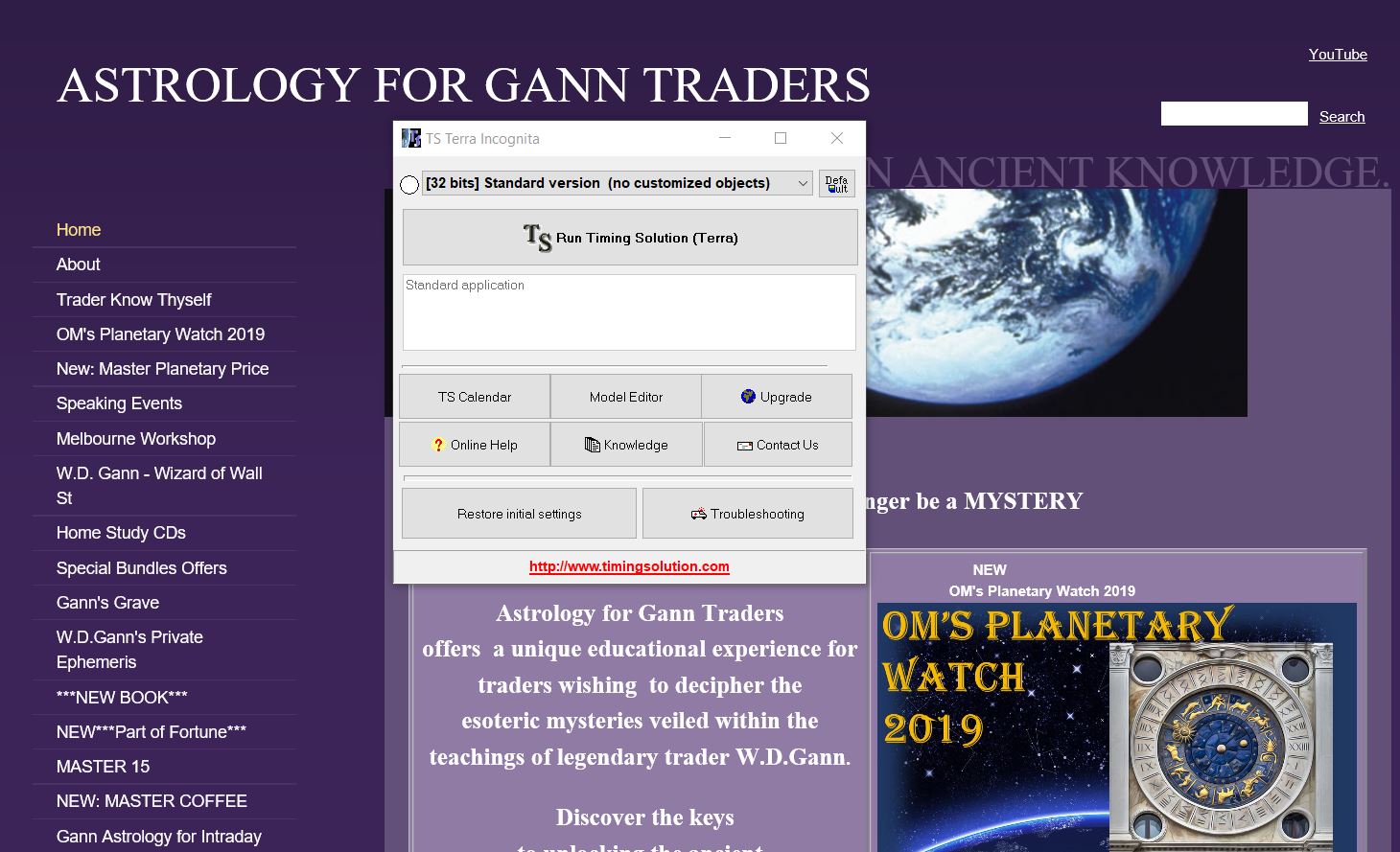 Timing Solution 
Olga Morales
Astrology for Gann Traders