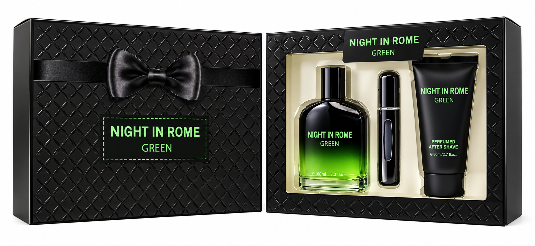NIGHT IN ROME GREEN 
3PC SET FOR MEN
12 SETS/CASE
