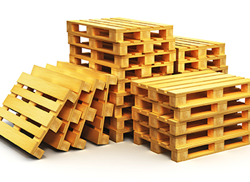 Stacks of Wooden Shipping Pallets