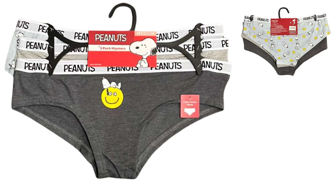 43PN096X1HZA-CCH
3PK LADIES UNDERWEAR PEANUTS
S,M,L,XL
UPC 193159162122
36 CS/PACK