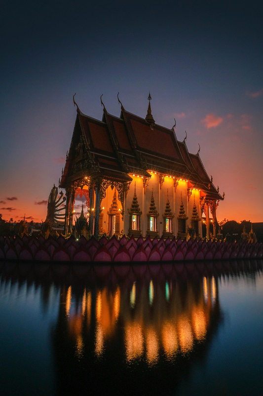 Lighted Building