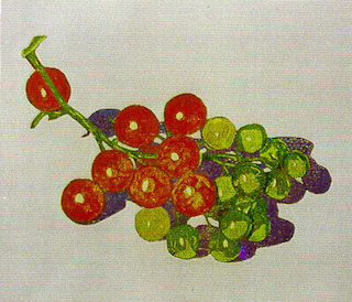 Wdc-010 CHERRY TOMATOES 9x11 10-Color Reduction Woodcut 1995