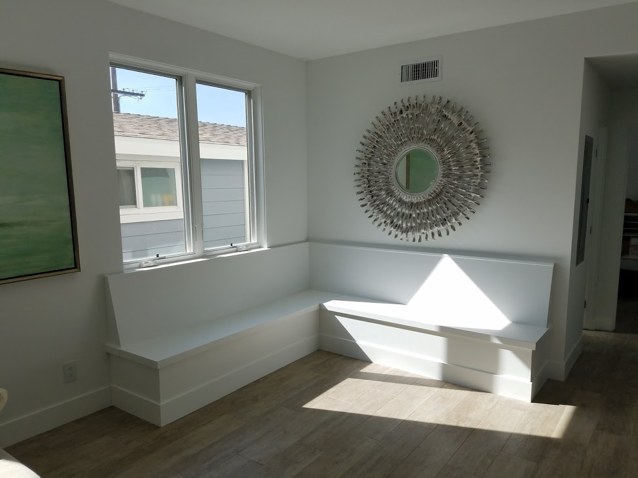 Stylish interior with a banquette