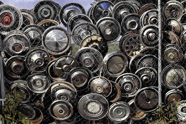 Painting of hubcaps