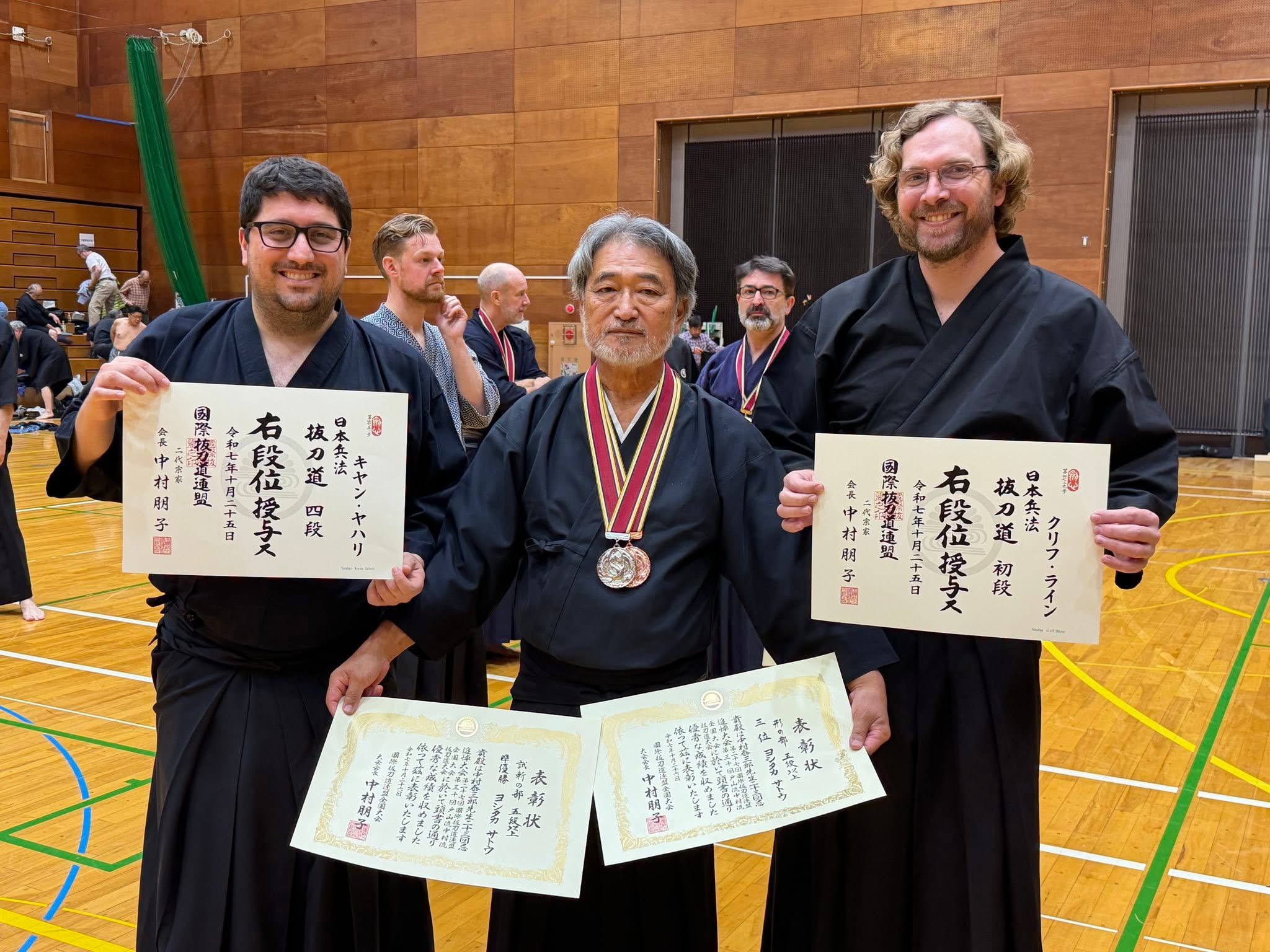 Congrats Yoshi on 2nd and 3rd in cutting and kata, Keyan for receiving 4-Dan, and Cliff for receiving 1-Dan. Great job all!