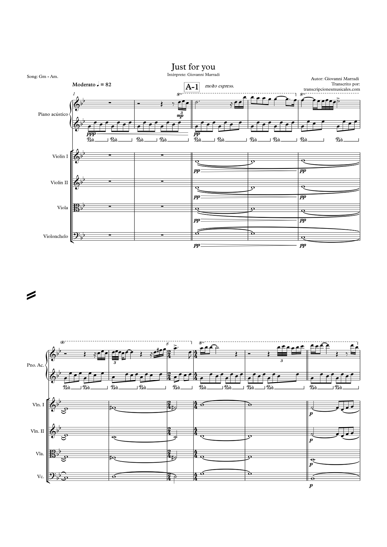 Just for you - partitura hoja 1