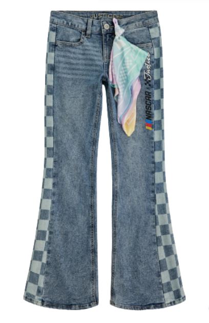 468784
JUSTICE NASCAR DENIM PANTS / SCARF
ASSORTED SIZES IN A BOX
SIZES  6-7-8-10-12-14-16
14 CS PACK
