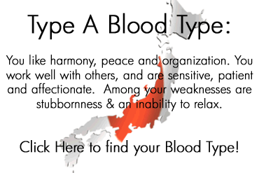 Japanese Personality Traits by Blood Type.  Find yours, click here!
