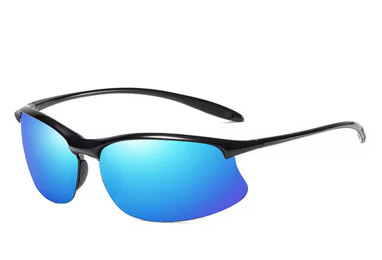 Ultraleichte polarisierte Sport-Sonnenbrille für Damen und Herren, Halbrand-Sonnenbrille, Sonnenbrille zum Radfahren, Autofahren, Angeln und für den Strand. Sportlicher Look