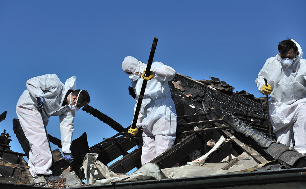 Cleaning Up After Roof Truss Fire