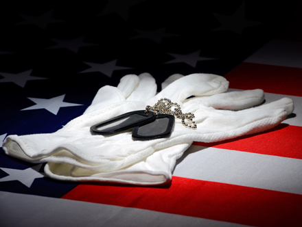 Flag with White Gloves and Dog Tag||||