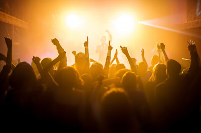 Group of people enjoying a concert