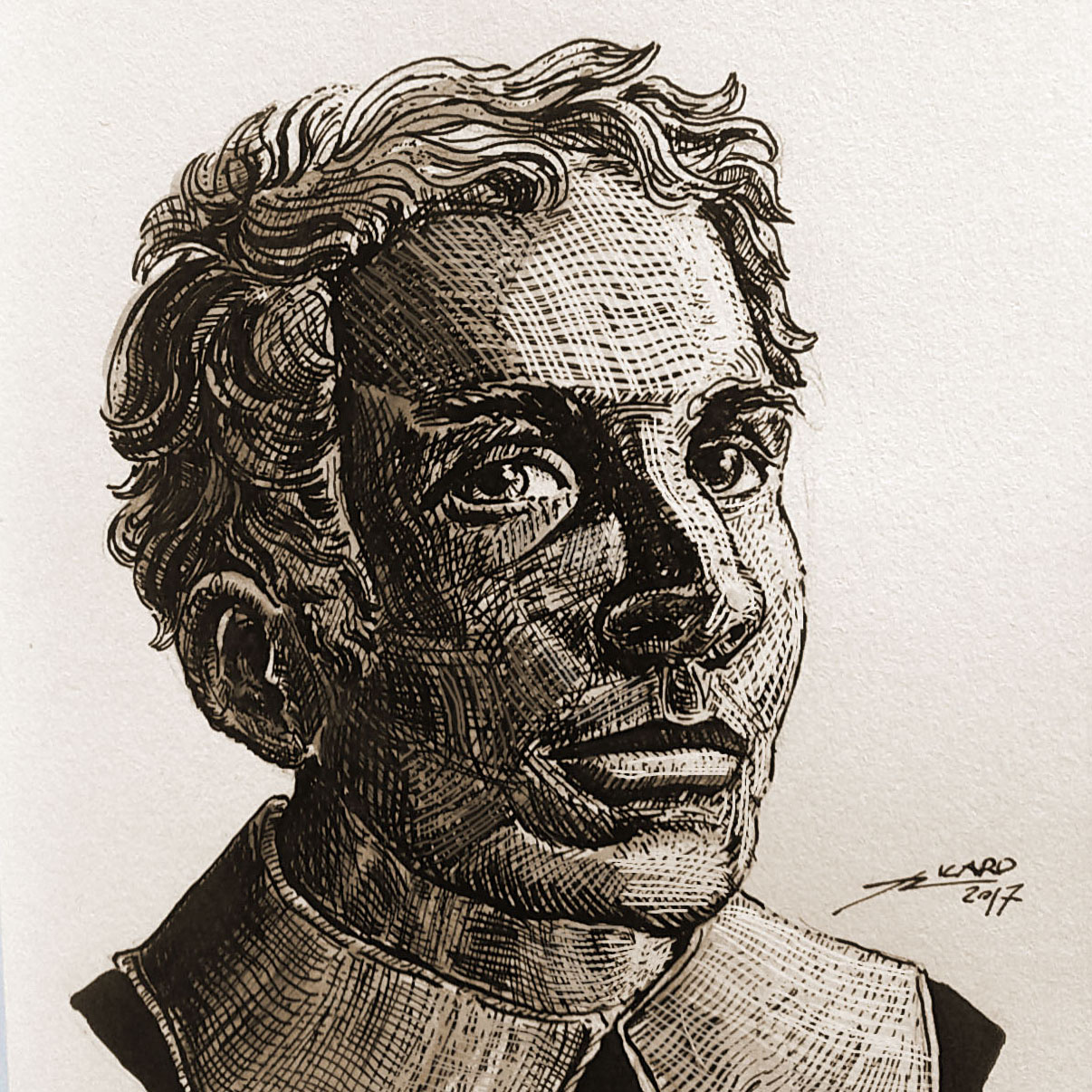 Joven bávaro. Tinta china, 2017