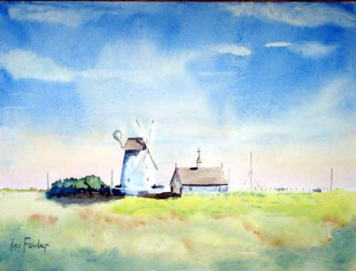 Windmill at Lytham St Annes .. Watercolour