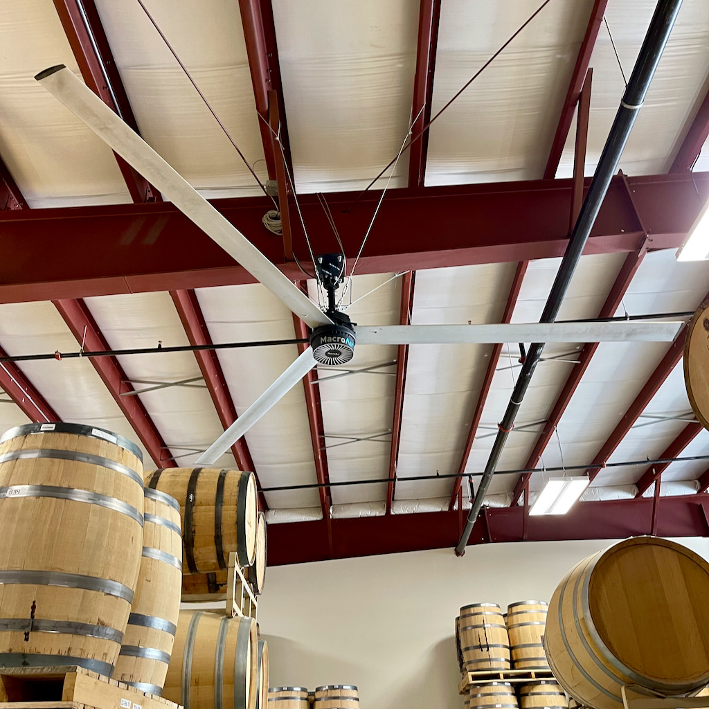 Large Fan for Air Circulation in Warehouse - Grand Traverse Distillery Review Tour 