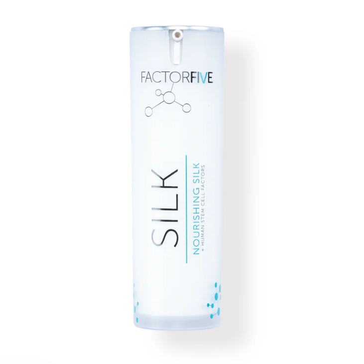 NOURISHING SILK
Visibly soothe, plump, and soften skin after any professional skin procedure with this hydrating Silk that fights the FIVE signs of aging: wrinkles, sun spots, skin laxity, thickness, and uneven skin texture. Our Nourishing Silk combines human stem cell-derived growth factors with soothing ingredients like aloe vera and green tea extract to help nourish the skin.
100% fragrance and silicone free.