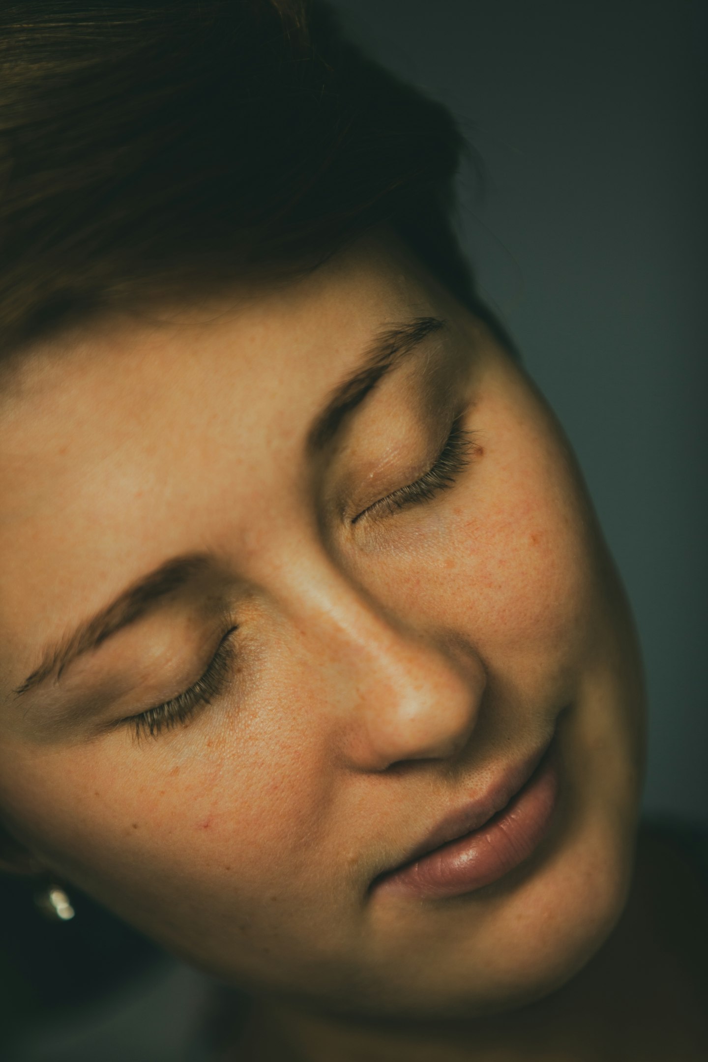 womans face in close up