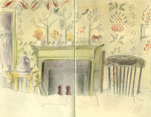 Quaker B&B - stenciled bedroom