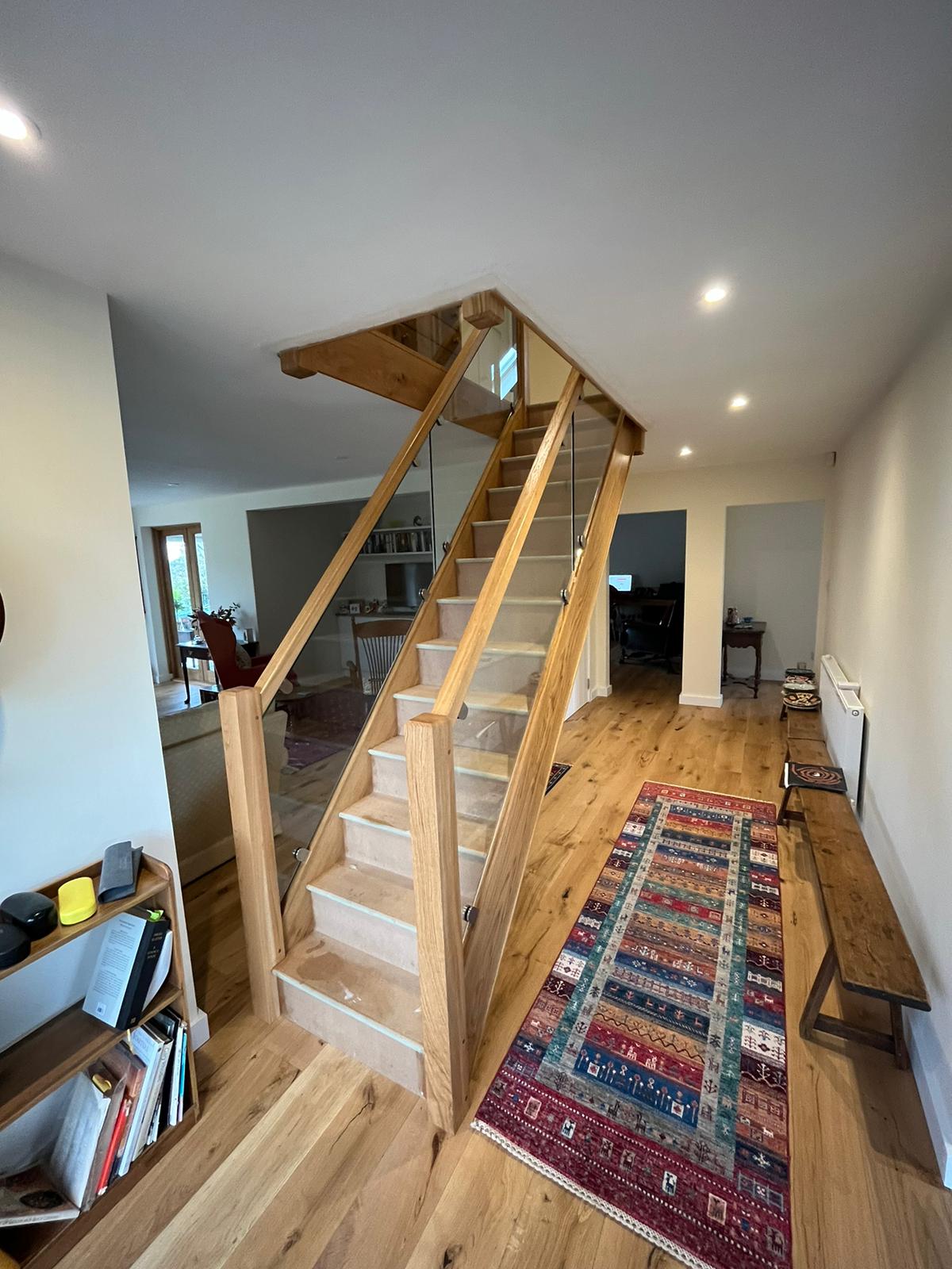 a room with a table and chairs