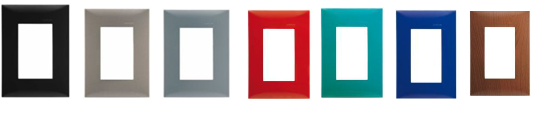 Tapa: 1, 2 o 3 modulos sin chasis  en 
colores.Códigos:21082 hasta 23105