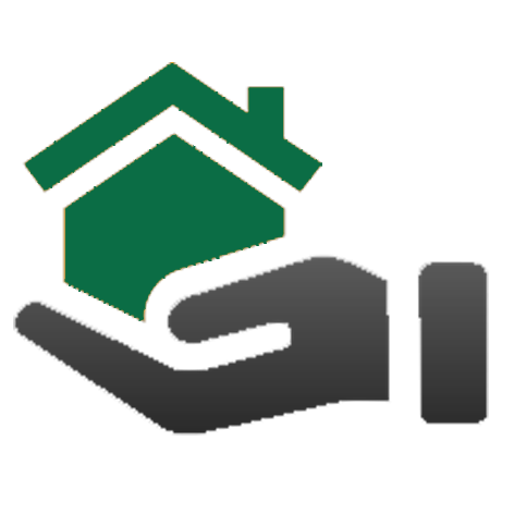 Hand holding a house icon
