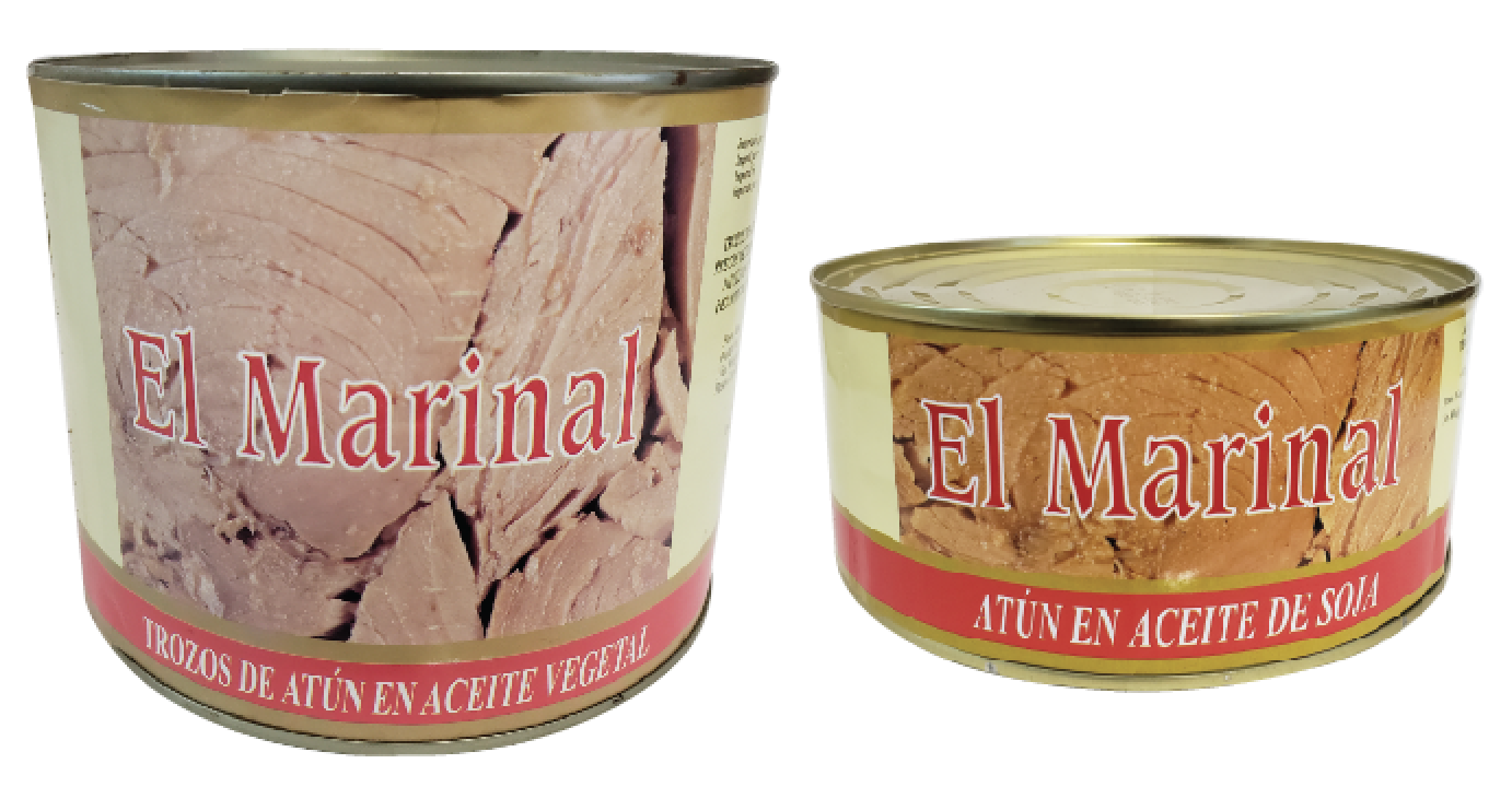 Atún el Marinal en Aceite 6/3k y 12/900 grs
Códigos: 10319 y 10320