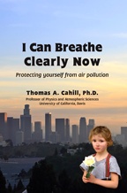 "I Can Breathe Clearly Now" book cover, showing a little girl holding a flower, with a smoggy city skyline behind her