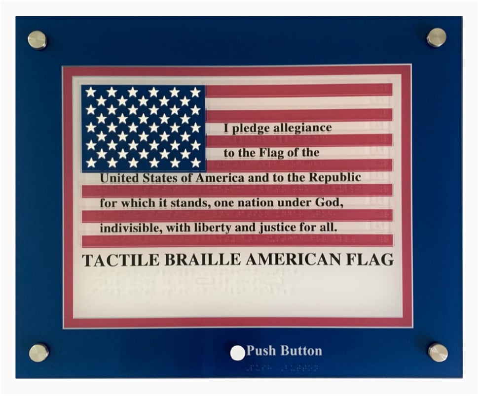 Full-Color Polymer Tactile Braille American Flag with programmable audio functioning