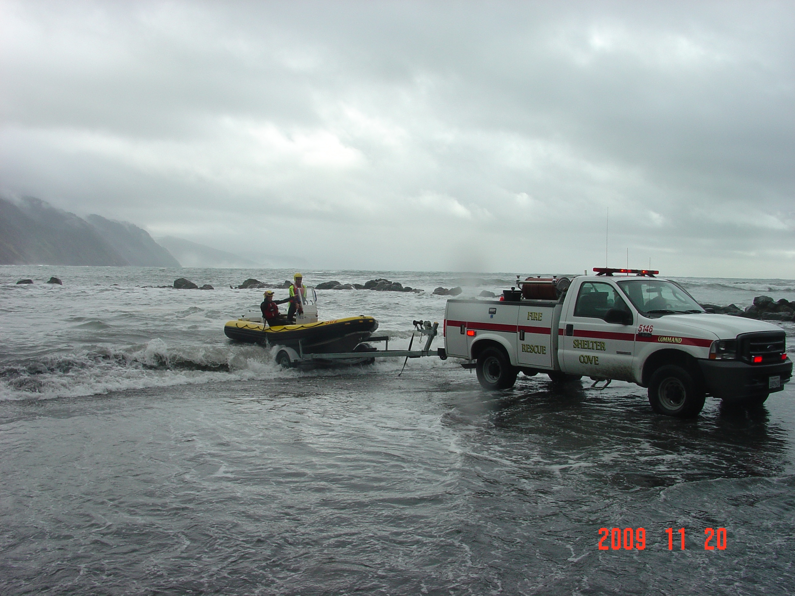 Ocean Rescue Boat being launched