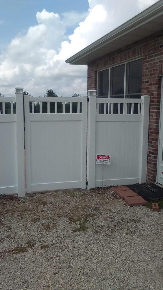 White Privacy Fence With Gate