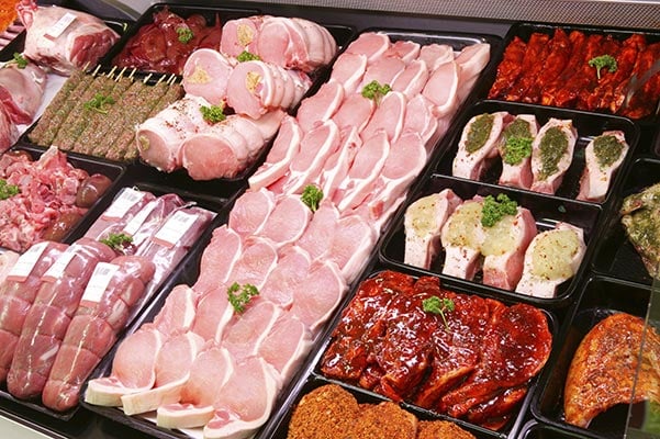 Pork meat in shop Pork meat in shop