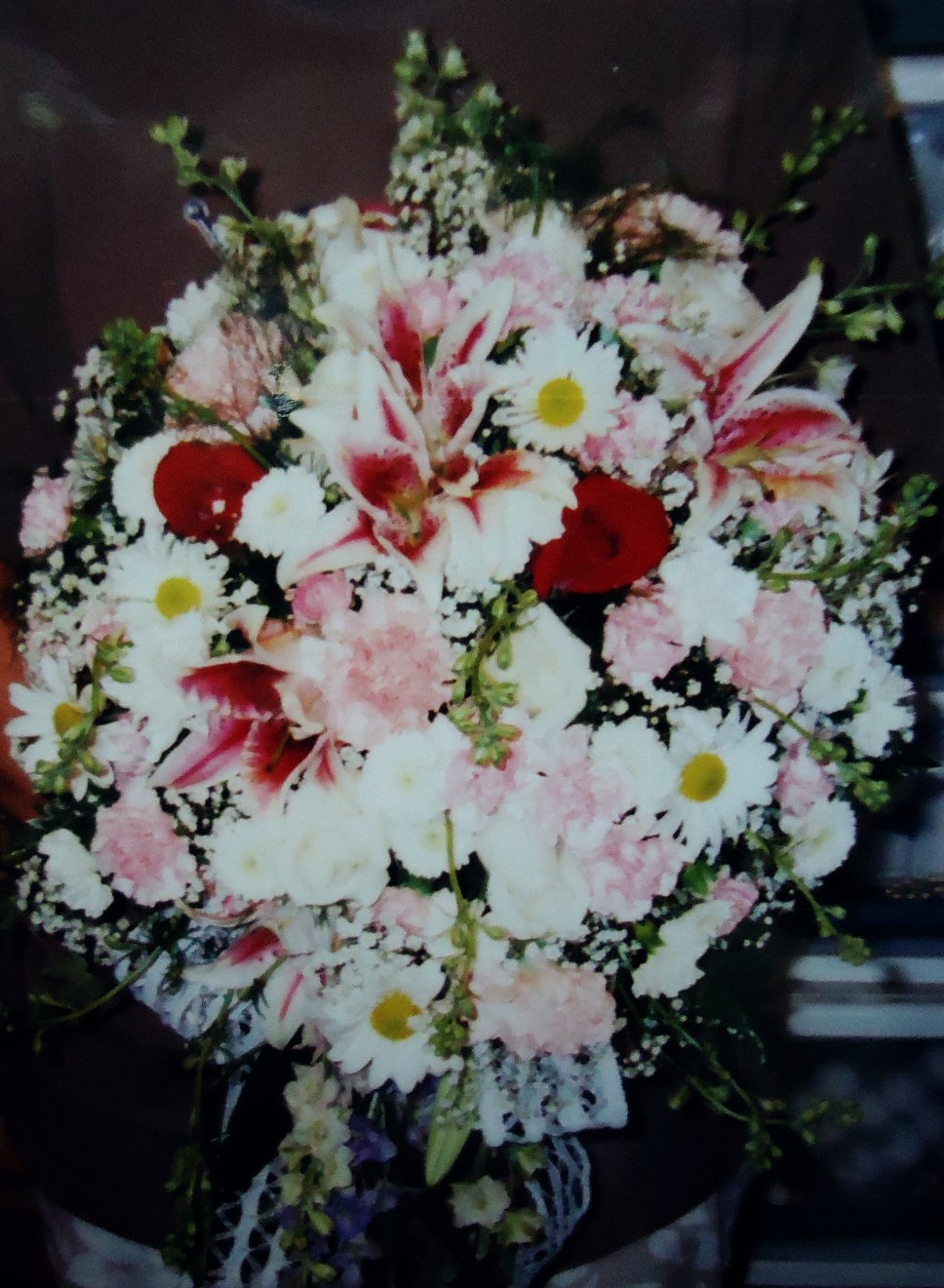 &quot;FRESH&quot; Cascading Bouquet
(Red, Pink &amp; White Mix)
     $225.00