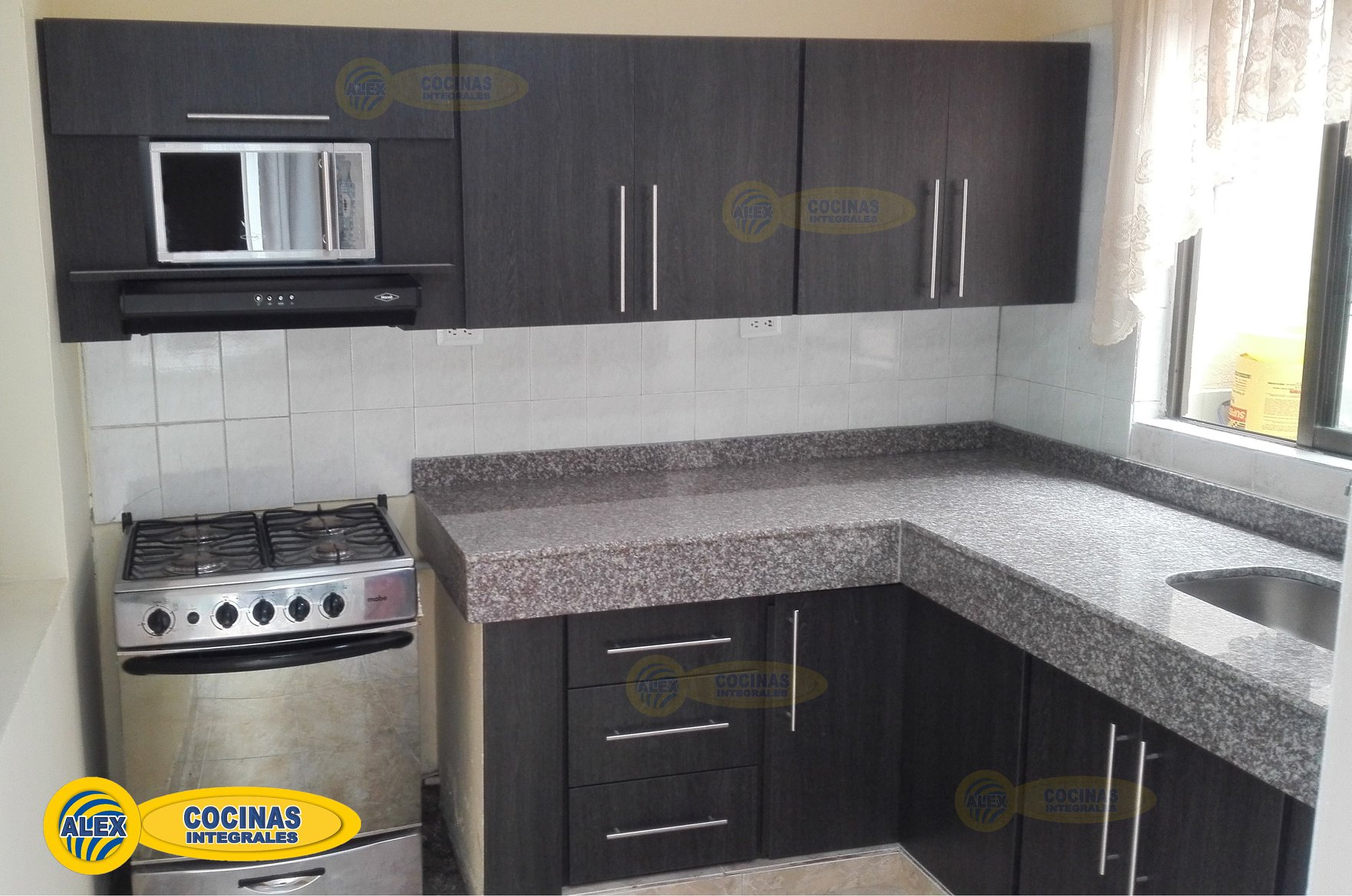 Cocina Semi Integral en L color Volcano