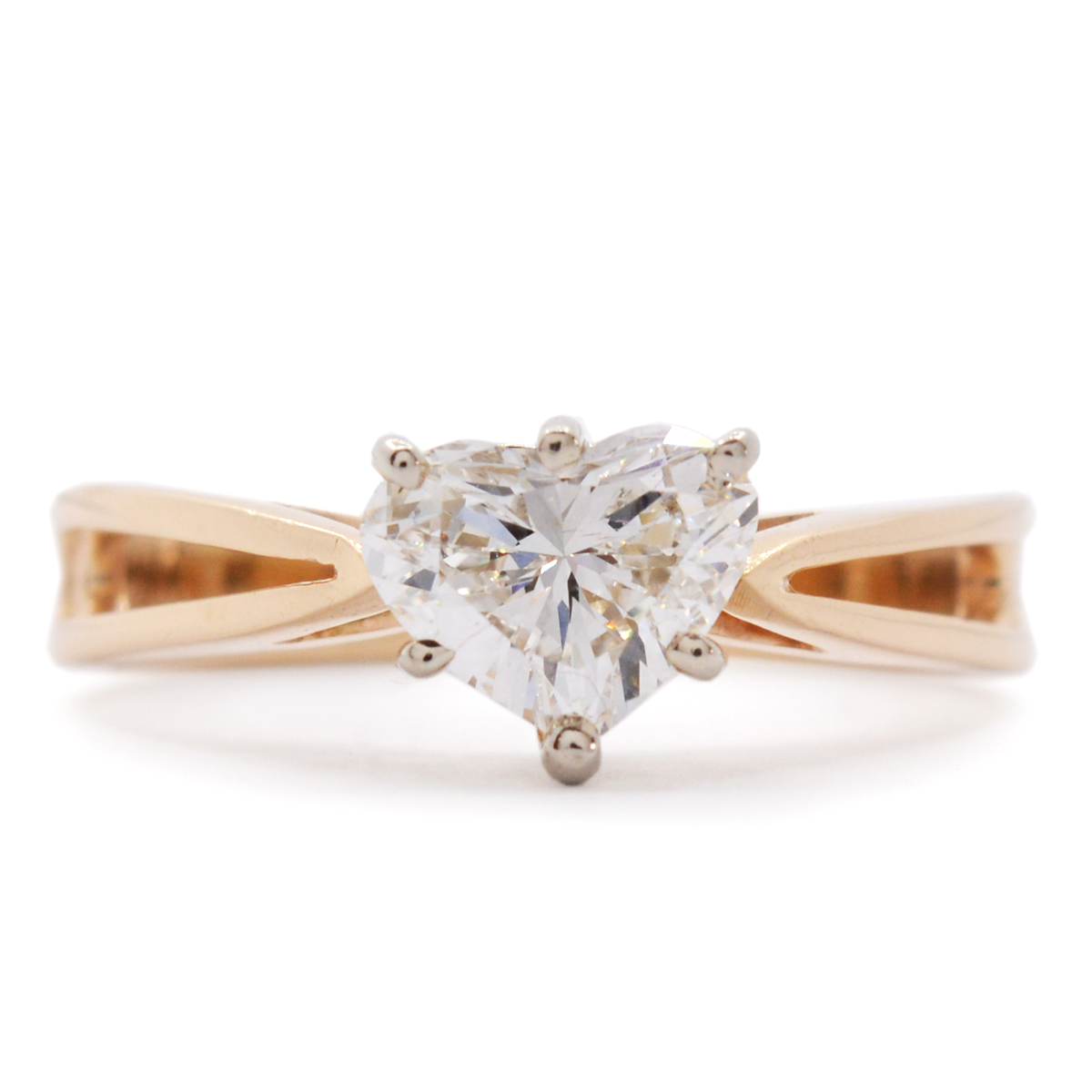 14K YELLOW GOLD 0.83CT HEART NATURAL DIAMOND $3,200