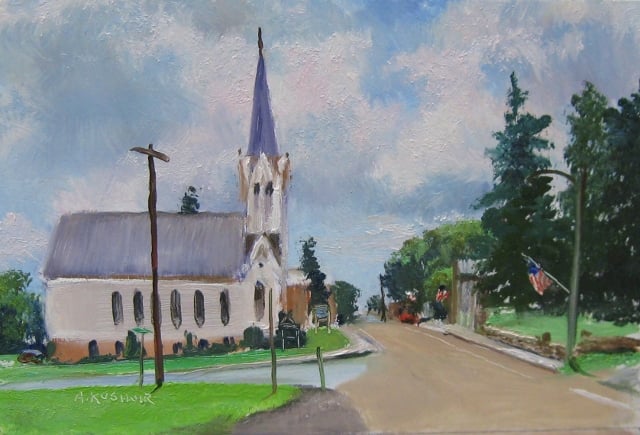 79. Accident, Md., Zion Lutheran Church, 6x9 oil on panel