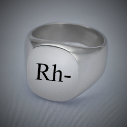 Unisex Rh-Negative Engraved Stainless Steel Ring