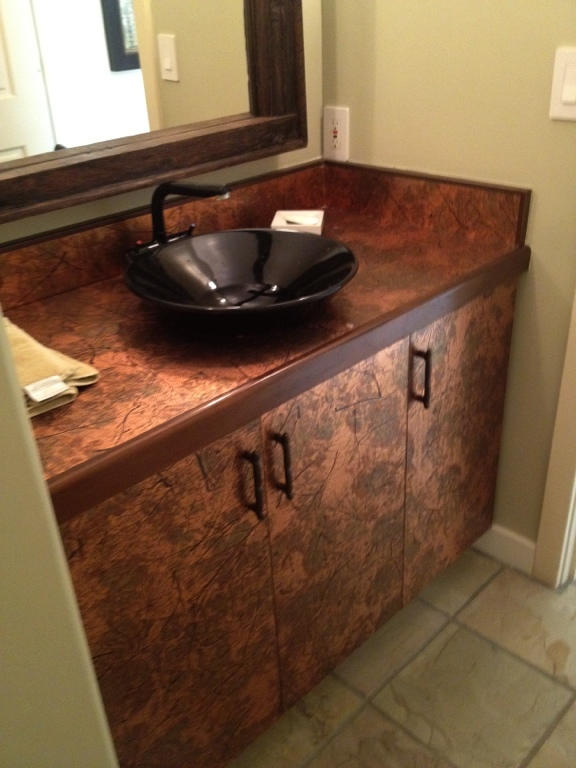 BEFORE -  California ranch-style home powder room.