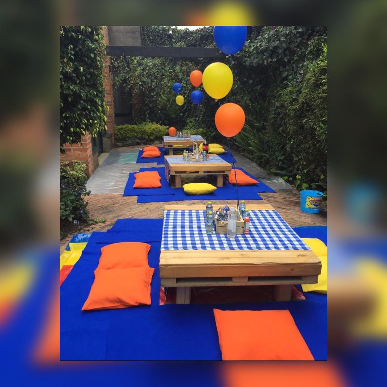 1Mesa Picnic Baja
1m x 1.17cm por 50.000
6 cojines 30.000
4 Tiras de manta 15.000
1 Camino de Mesa 10.000
Precio combo $ 80.000