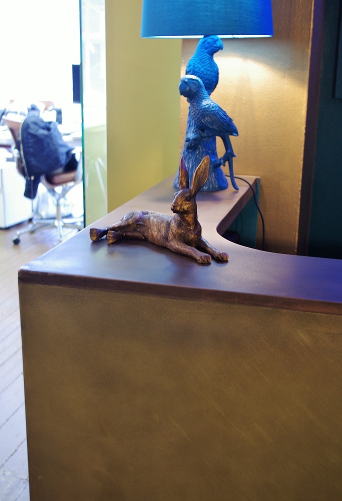 Bronze reception desk