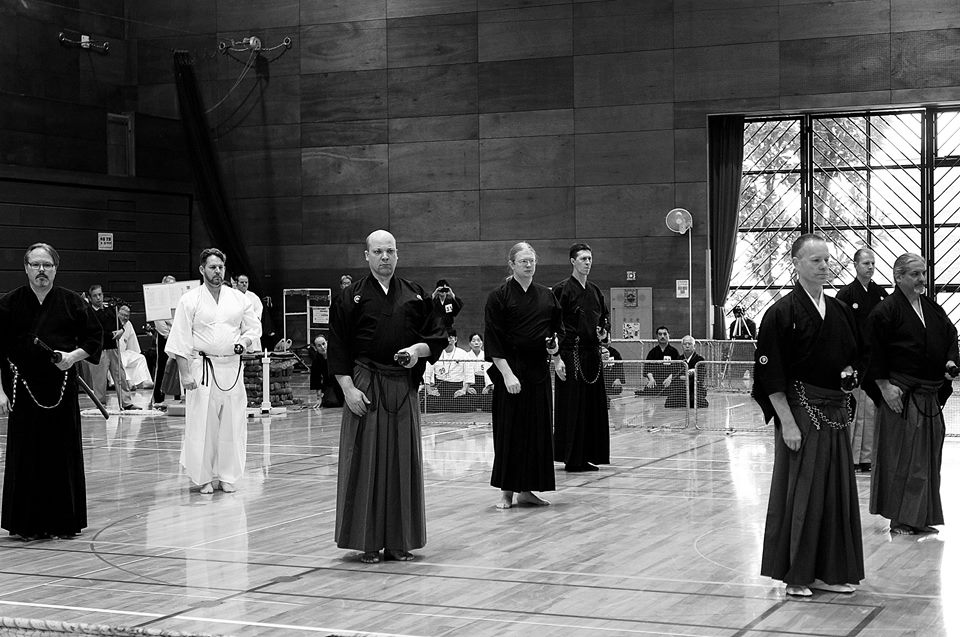 Toyama Ryu embu - participants from UK, Australia, Canada, D.C., California and Kenshinkan Dojo.