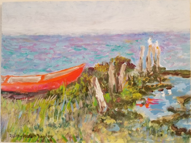 Taylor, The Red Dory, 11x14, Oil 