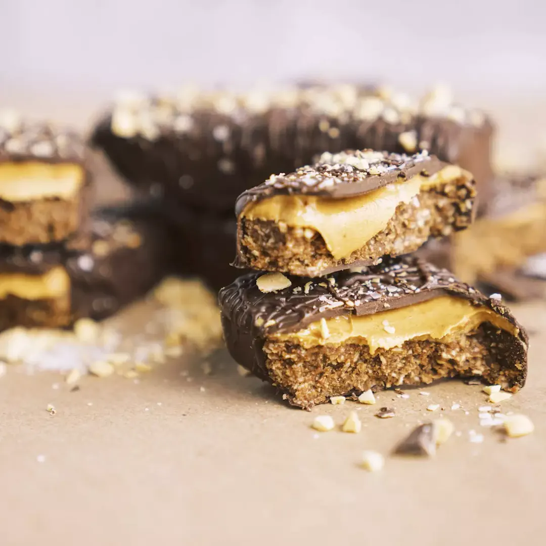 Choco peanut butter powder protein bars