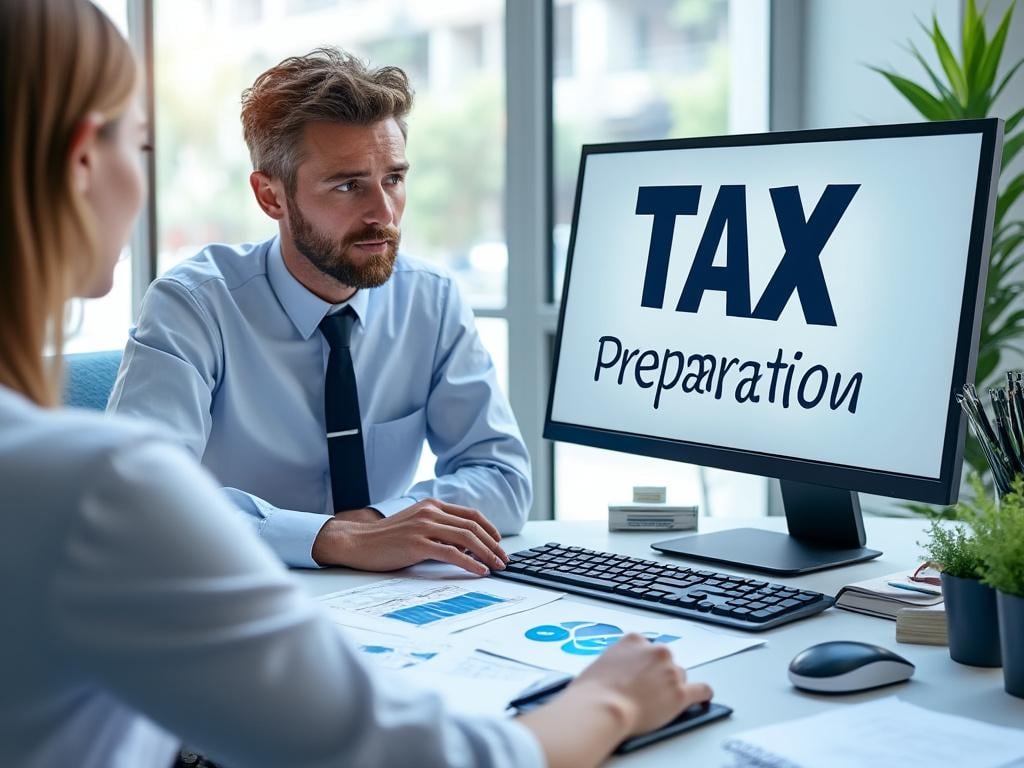 Doctor writing on papers at a desk with a stethoscope, calculator, graphs, and a potted plant.