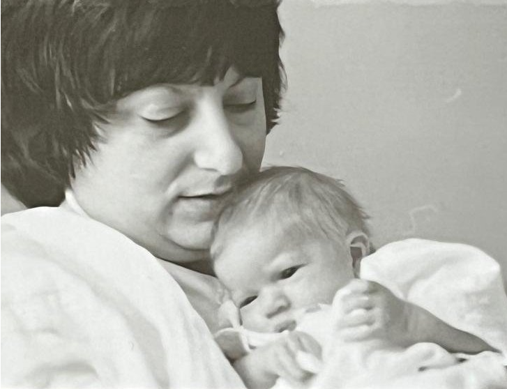 Ruth Sherman and a baby
